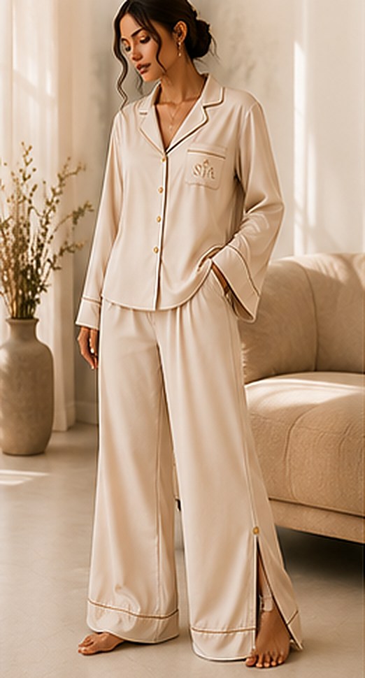 The SYA Signature Set in Champagne, a soft luminous neutral.