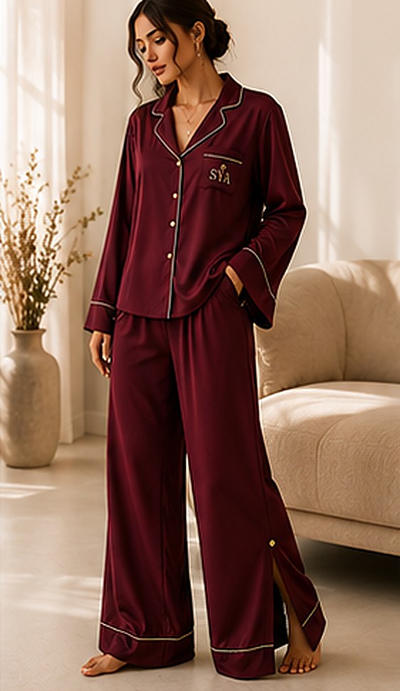 The SYA Signature Set in Vintage Wine, a deep romantic burgundy.